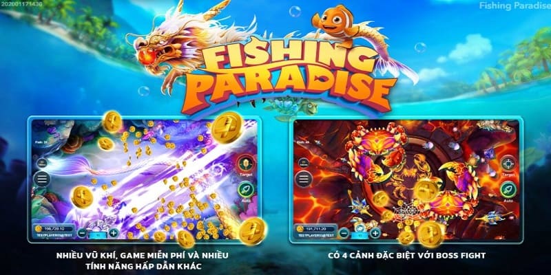 Bắn cá Paradise sở hữu các chế độ chơi hấp dẫn